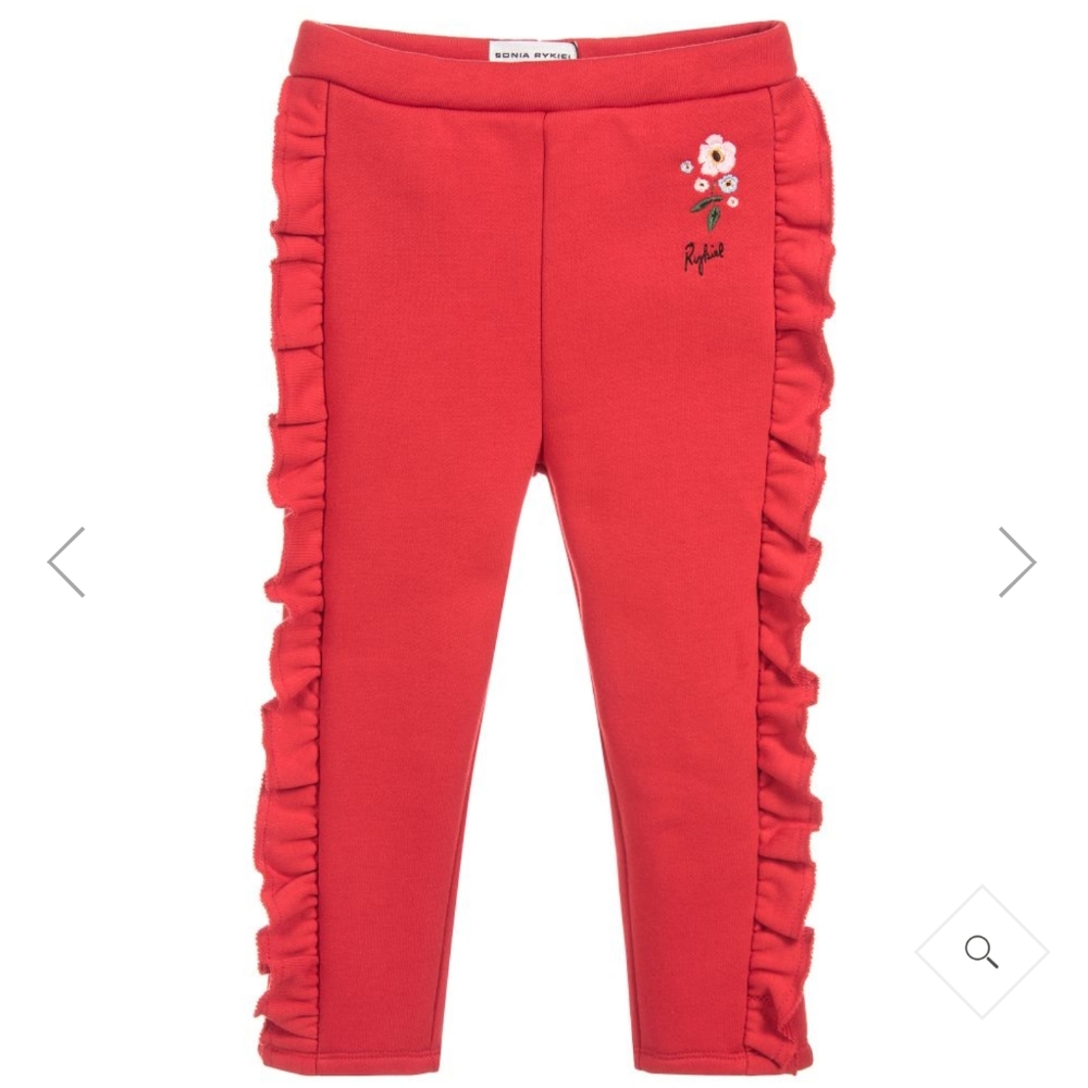 Red ruffle trousers by Sonia Rykiel Paris